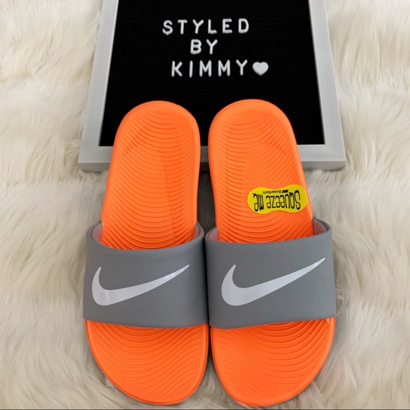 nike slippers orange